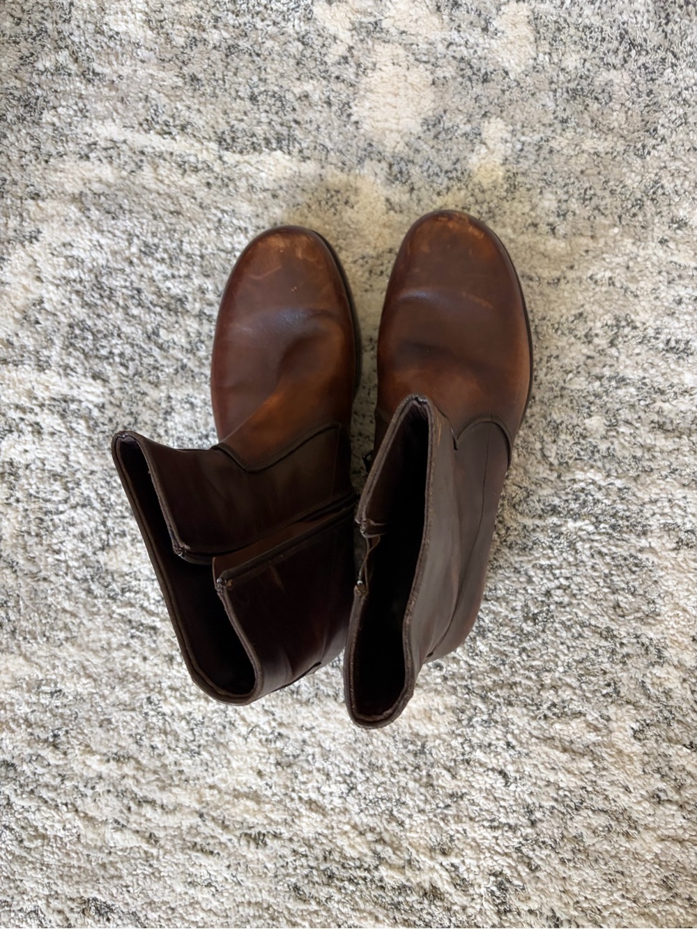 Vintage Prada Brown Leather Zip-Front Boots Men’s Size 9 EUC Made in Italy - Picture 2 of 13